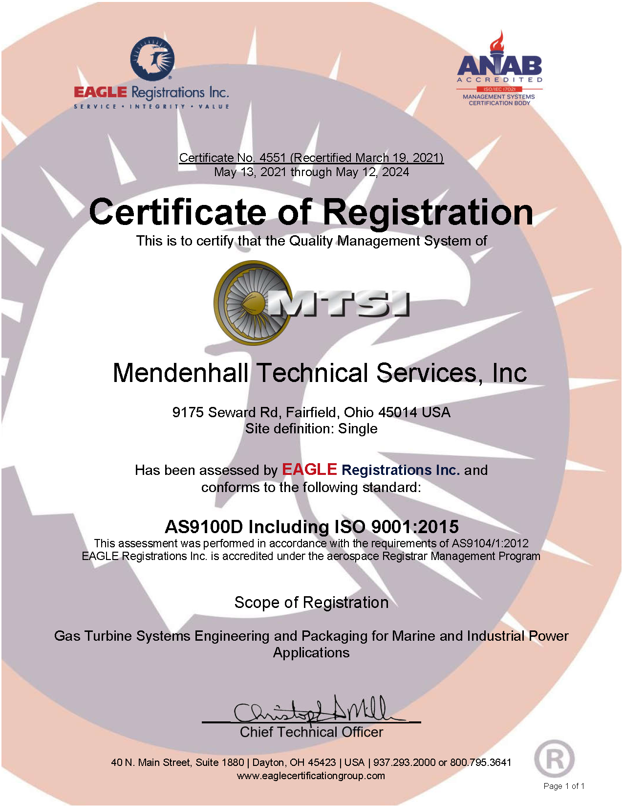 AS9100D-ISO 9001:2015 Certification